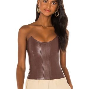 Miaou brown leather corset